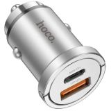АЗУ-USB HOCO NZ10 PD+QC3 45W (1 Type-C/1 Usb) Silver