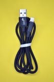 Usb-cable iPhone 5 4you Rido Fast Charge ( 2.1A, круглий, тканина, чорний, 1М ) ) 