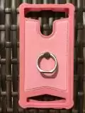 Бампер універсальний Silicon + Leather + Кільце 4.5 "(4,2-4,7) pink" Акційна ціна "
