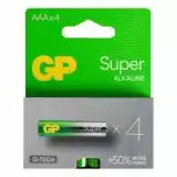 Батарейка GP 24AETA21-2GSB4 Super Alkaline LR03, AAA (4 у блістері, 40 в упаковці)