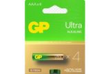 Батарейка GP 24AUETA21-2GSB4 Ultra Alkaline LR03, AAA (4 в блистере, 40 в упаковке)