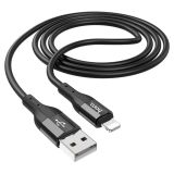 Usb-cable iPhone 5 HOCO X72 Flash 2.4A 1m (круглий) Black