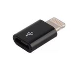 Переходник с Micro USB мама на iPhone 5 папа черный (тех, пакет) "Акционная цена"