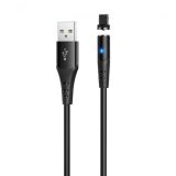 Usb-cable iPhone 5 HOCO X60 2.4A 1m (круглий, magnetic) Black