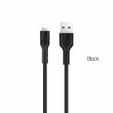Usb-cable iPhone 5 HOCO U31 Benay 2.4A 1.2m ( круглий, тканинний ) Black