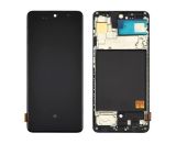 LCD Samsung A51/A515 із чорним тачскрином + корпусна рамка OLED FUII SIZE 6.46" (М)