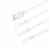 Usb-cable 3 in1 Micro USB / iPhone5 / Type-C HOCO X1 Rapid 2.4A 1m (круглий) White