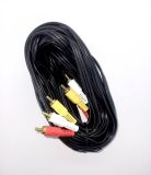 Аудіо кабель RCA:3RCA-3RCA (3 тюльпана) 10m чорний