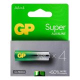 Батарейка GP 15AETA21-2GSB4 Super Alkaline LR6, AA (4 в блистере,40 в упаковке) 