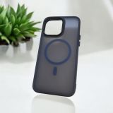 Чохол iPhone 14ProMax Silicon Case Matte Color with Magsafe Dark blue