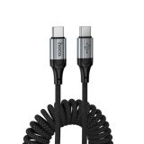 Cable Type-C/Type-C HOCO X121 60W 1.5m (круглий) Black