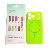 Чехол iPhone 17ProMax Silicon BEATS with MagSafe №13 Neon green