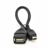 Перехідник з Mini USB тато на USB 2.0 мама (Mini OTG) (кабель, S-K07) (коробка) Black