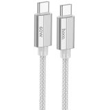 Cable Type-C/Type-C HOCO U134 240W 1.8m (круглий) Grey