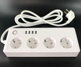 Сетевой фильтр CZ-A26 1.8м (4 розетки, 4 USB, 16A, app control, Timing, Remote Control)