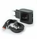 МЗП 4you A22S (2.4A, Smart IC, Auto ID, поліпшена плата, 2USB, Led підсвічування) black + iPhone