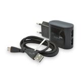 МЗП 4you A22S (2.4A, Smart IC, Auto ID, поліпшена плата, 2USB, Led підсвічування) black + Micro USB