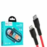 Cable Type-C/iPhone 5 HOCO DX21 3A 1m (круглий) Red