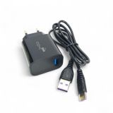 CЗУ 4you A12 (1200mAh - 100%, 1 USB, Led подсветка, Exclusive design) black + Type C