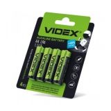 Батарейка Videx LR6 AA щелочная (4 на блистере, 40 в упак.)