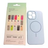 Чохол iPhone 16ProMax Silicon BEATS with MagSafe №1 light blue