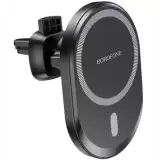 Holder BOROFONE BH201 (з БЗУ) (на повітропровід) Black