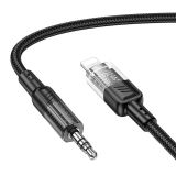 Перехідник HOCO UPA27 Lightning to Jack 3.5 1m Black