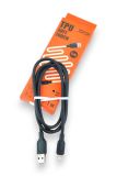 Usb-cable iPhone 5 Aspor A42 TPU Soft Touch 5A/1m (круглый шнур) Black