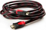 Кабель HDMI (папа-папа) 5м черно-красная оплетка (двойной феррит) v1.4