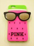 Чехол iPhone 6+ Silicon с зеркальными очками pink (5,5") "Акционная цена"