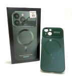 Чехол iPhone 12ProMax Silicon Case Glass Slim with Magsafe Gangling Green "Акционная цена"