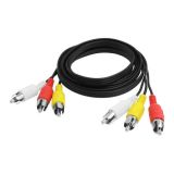 Аудіо кабель RCA: 3RCA-3RCA (3 тюльпана) 3m чорний
