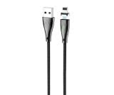 Usb-cable iPhone 5 HOCO U75 Blaze magnetic 3A 1.2m (метал.коннект,круглый,LED) Black