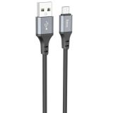 Usb-cable Micro USB HOCO X86 2.4A 1m (круглий) Black