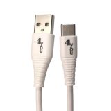 Usb-cable Type-C 4you №5 (3A, QC 3.0 Silicon) white (тех.пак)