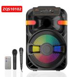Портативная колонка ZQS10102 (USB+SD+Bluetooth+FM+дисплей+1-динамик+2микрофона 44см*30см*24см) Black