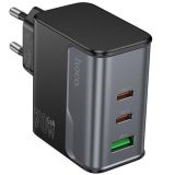 СЗУ-USB HOCO CS75A PD70W+ QC3.0 (1USB/2Type-C) Black