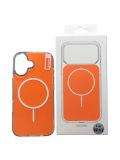 Чехол iPhone 13 / iPhone 14 Silicon Clear case with Magsafe Cosmic Orange