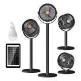 Вентилятор SOLAR FLOOR FAN S39 4в1 (настіл/підлоговий, АКБ,5 швидкостей, сонячна панель, Type-C) Black