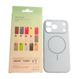 Чохол iPhone 17ProMax Silicon BEATS with MagSafe №1 light blue