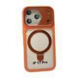 Чехол iPhone 17Pro Silicon Armor MagSafe Holder Orange
