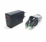 CЗУ 4you A52 (PD 22.5W, Fast Charger QC 3.0, 5V/3A, 9V/12V-1.5A, 2 виходи) black+кабель Type C-Light