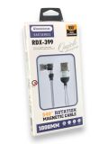 Usb-cable Micro USB RedDax RDX-399 2.4A 1m (Г-образный,круглый,тканевый,Magnetic) Silver