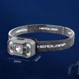 Ліхтарик налобний LED T127 XPE + COB, 90 1m, АКБ вбудований 500 mAh, Type-C, 5 режимів, grey (М)