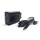 CЗУ 4you A52 (PD 22.5W, Fast Charger QC 3.0, 5V/3A, 9V/12V-1.5A, 2выхода) black+ кабель Type C Dvina