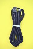 Usb-cable iPhone 5 4you Rido Fast Charge ( 2.1A, круглий, тканина, чорний, 1.5М )