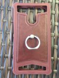 Бампер универсальный Silicon+Leather+Кольцо 4.5"(4,2-4,7) brown "Акционная цена"