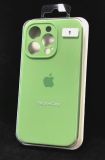 Чехол iPhone 15Pro Silicon Case original FULL Camera №1 green (4you)