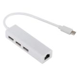 HUB Type-C на 3 USB 2.0 + RJ45 мережна карта