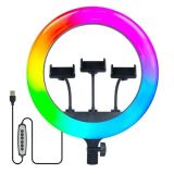 Кільцева лампа RGB MJ36 36см (три тримачі, без підставки)